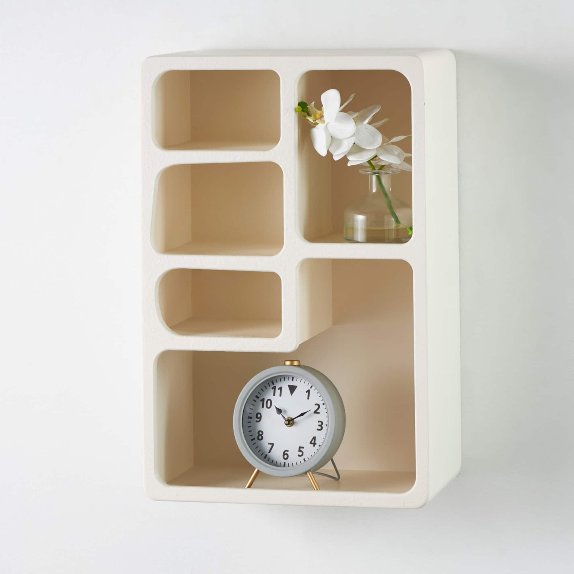24" Cream Rectangle Wall Shelf